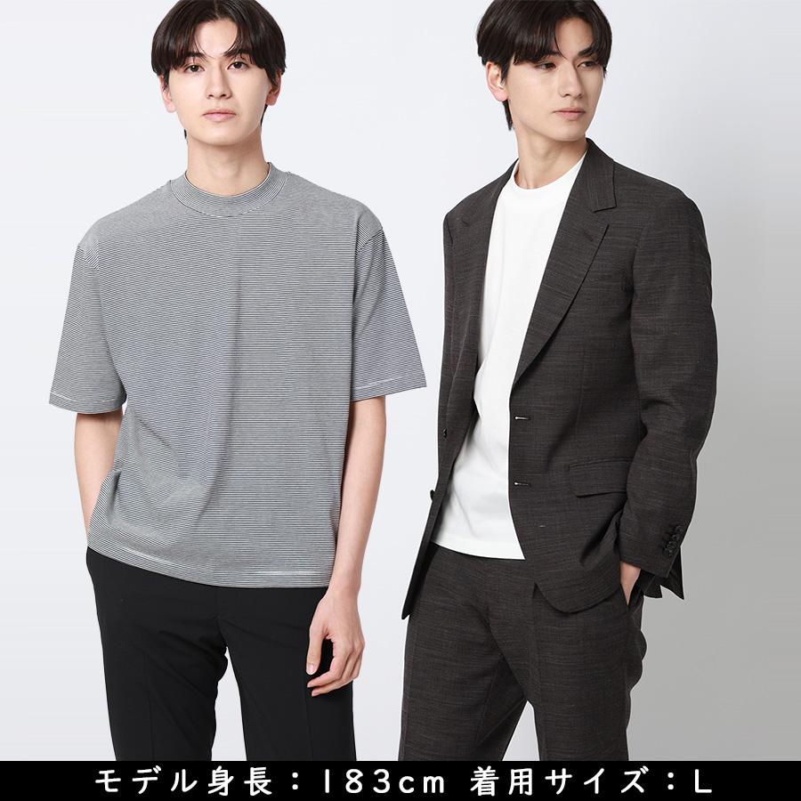 AOYAMA 【洋服の青山】Tシャツ モックネック 半袖 メンズ 春夏