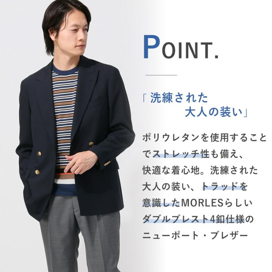 美品　ダーバン　モヘア混ネイビージャケット　ダブルブレスト　貝ボタン AOYAMA 【洋服の青山】春夏 ネイビー系 4ボタンダブルピークド