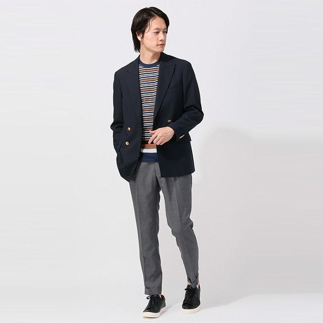 AOYAMA 【洋服の青山】春夏 ネイビー系 4ボタンダブルピークド AOYAMA 【洋服の青山】春夏 ネイビー系 4ボタンダブルピークド