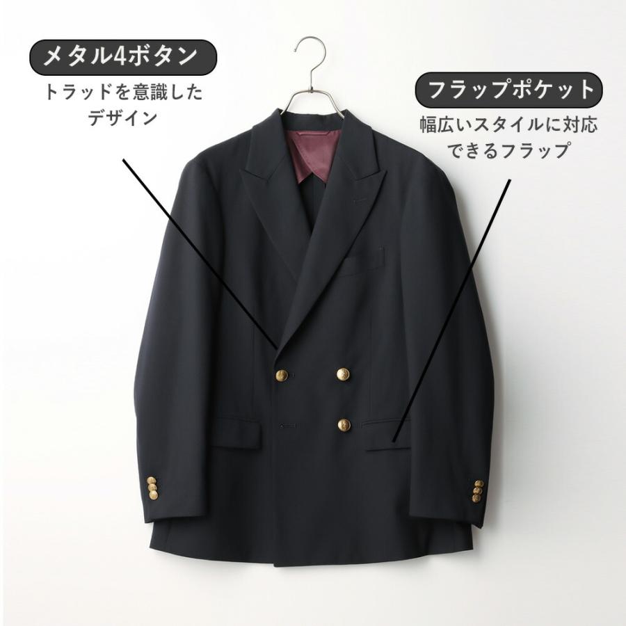 AOYAMA 【洋服の青山】春夏 ネイビー系 4ボタンダブルピークド