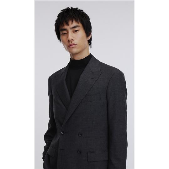 AOYAMA 【洋服の青山】メンズ 秋冬 グレー ピークドラペル ダブル 4