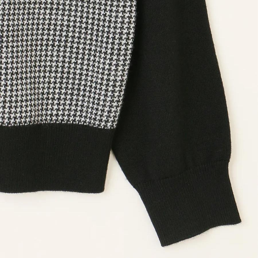 【洋服の青山】Vネック ニット メンズ 秋冬用 ブラック系 黒色 千鳥柄 セーター 長袖 ハンドウォッシュ ウール混 ビジネス ビジネスカジュアル 普段着 | AOYAMA | 05