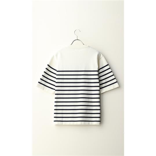 【洋服の青山】Ｔシャツパネルボーダーニット メンズ 半袖 春夏用 ブラック ホワイト 黒 白 ウォッシャブル 洗える ストレッチ 形態安定性 MORLES | AOYAMA | 01