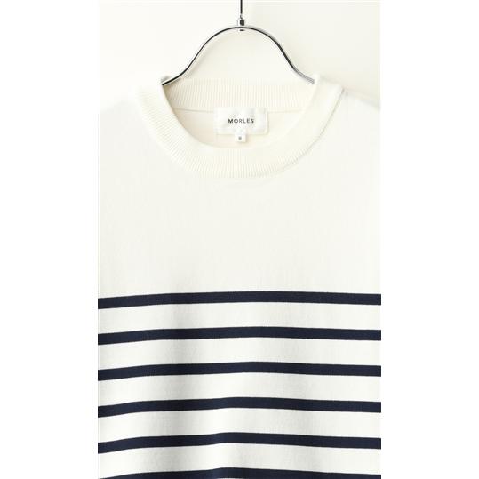 【洋服の青山】Ｔシャツパネルボーダーニット メンズ 半袖 春夏用 ブラック ホワイト 黒 白 ウォッシャブル 洗える ストレッチ 形態安定性 MORLES | AOYAMA | 02