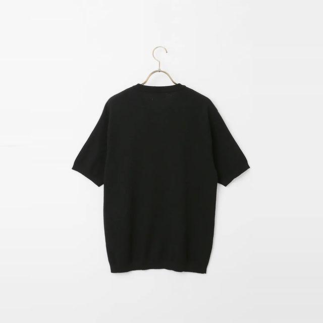 AOYAMA 【洋服の青山】ニットTシャツ 半袖 メンズ 春夏 ブラック 黒 織