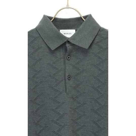 AOYAMA 【洋服の青山】ニットポロシャツ 春夏 グレー ジグザグ