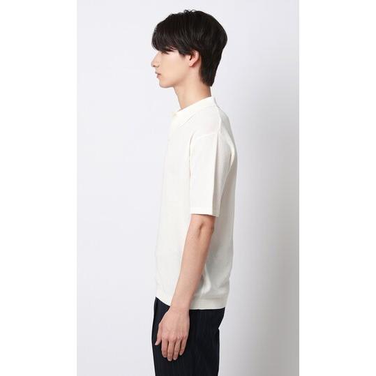 AOYAMA 【洋服の青山】和紙 ニットポロシャツ スキッパーカラー 半袖