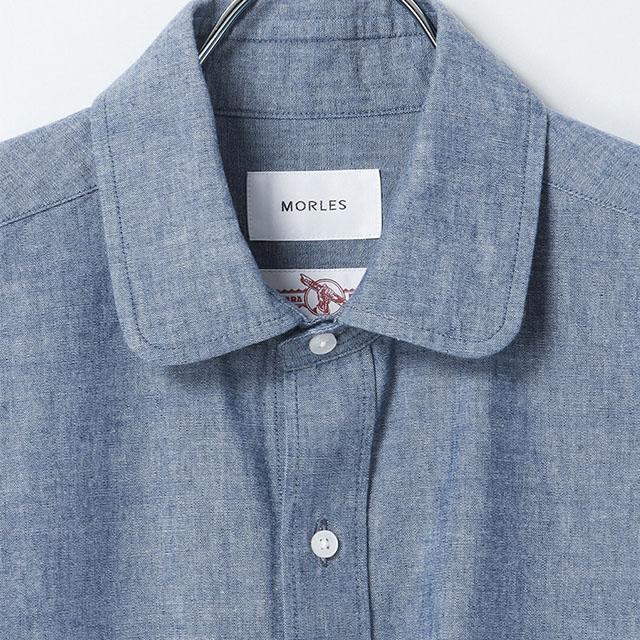 AOYAMA 【洋服の青山】カイハラデニム シャンブレーラウンドカラー