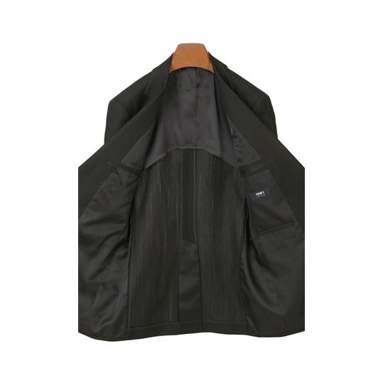 【洋服の青山】 スリーピース スーツ メンズ ビジネス ストレッチ 伸縮性あり 男性 紳士服 2ボタン 5ボタン オールシーズン 春夏秋冬 ブラック系 長袖の画像