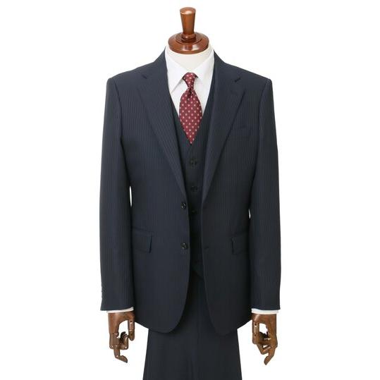 AOYAMA 【洋服の青山】ネイビー系 スリーピース スーツ メンズ スリム