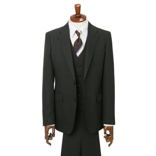 AOYAMA 【洋服の青山】ブラック スリーピース スーツ メンズ AOYAMA 【洋服の青山】ブラック スリーピース スーツ メンズ