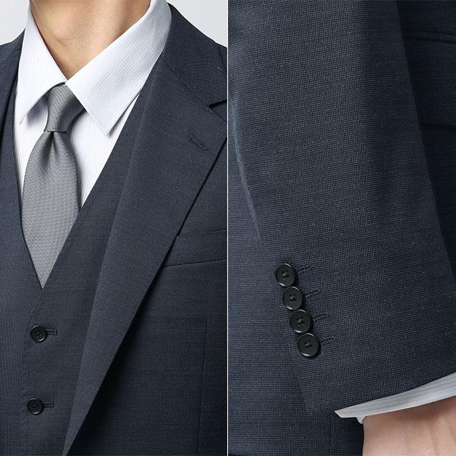 AOYAMA 【洋服の青山】3ピース スーツ メンズ スリム 秋冬 ネイビー 紺