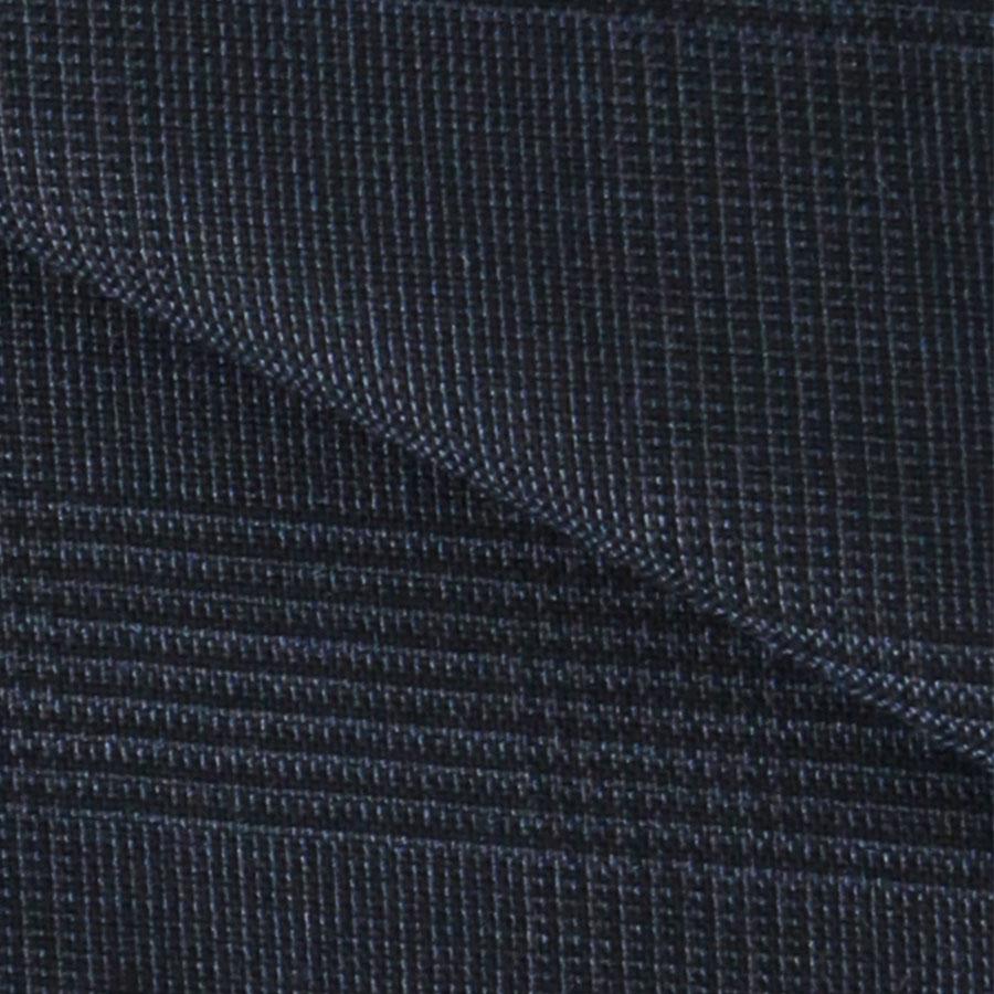 【洋服の青山】スリーピース ベスト付き スーツ メンズ スリム 春夏 ブルー グレンチェック 大きいサイズ 2ボタン 背抜き ノータック ストレッチ 動きやすいの画像
