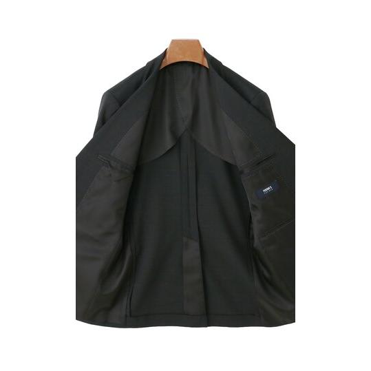 【洋服の青山】スリーピース ベスト付き スーツ メンズ スリム 春夏 チャコールグレー グレンチェック 大きいサイズ 2ボタン 背抜き ノータック ストレッチの画像