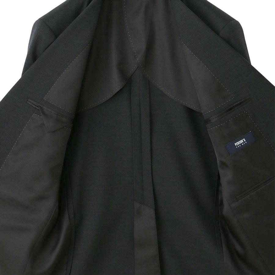 【洋服の青山】スリーピース ベスト付き スーツ メンズ スリム 春夏 チャコールグレー グレンチェック 大きいサイズ 2ボタン 背抜き ノータック ストレッチの画像