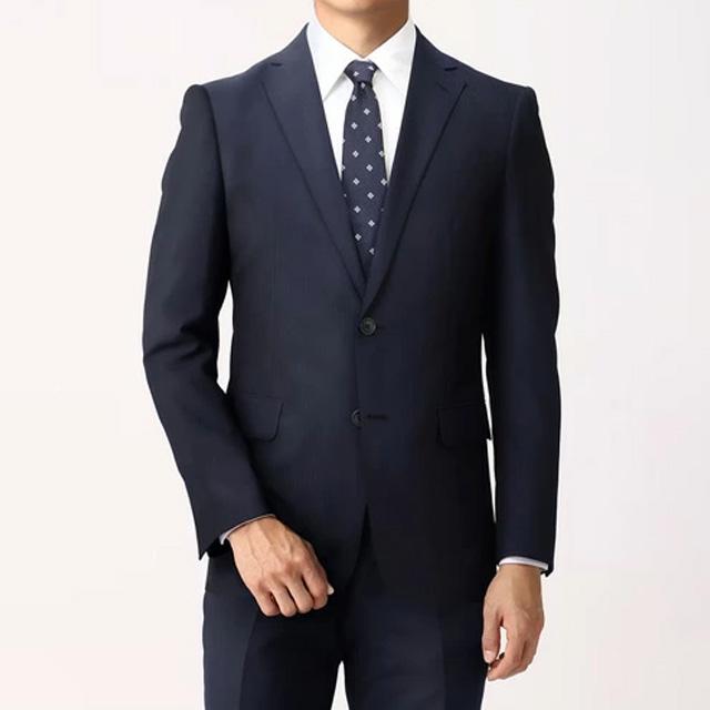 美品✨紺色ストライプスーツ　 パンツ2本付き　大きめ　洋服の青山 AOYAMA 【洋服の青山】ツーパンツ プレミアム スーツ メンズ 秋冬