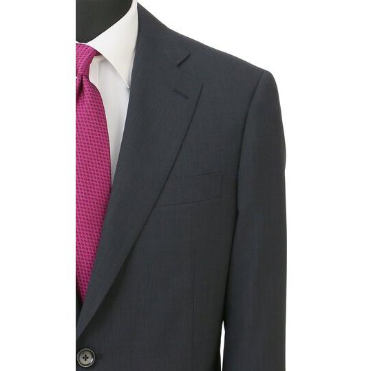 【洋服の青山】大きいサイズ ツーパンツ アジャスター スーツ メンズ ゆったり 盛夏 ネイビー 紺 涼しい 背抜き ツータック 洗える 動きやすい ビジネス 出張の画像