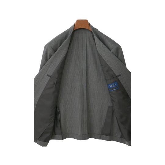 【洋服の青山】キング＆トール ツーパンツ アジャスター スーツ メンズ 盛夏 グレー ストライプ 大きいサイズ 2パンツ 接触冷感 高通気性 涼しい ストレッチの画像