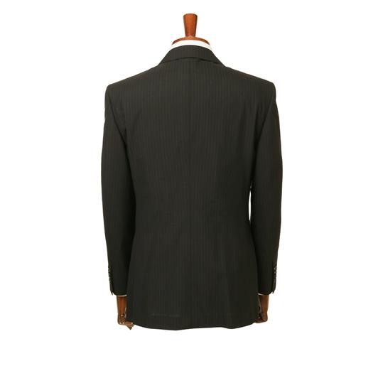 【洋服の青山】メンズ スーツ ウール100％ 春夏用 ブラック系 プレミアムスタンダードスーツ【AQUA WOOOL】男性 紳士服 シングル ビジネス 2ボタン ワンタックの画像