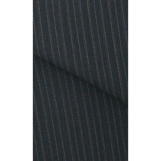 【洋服の青山】ウール100％ スーツ メンズ ゆったり 春夏用 ブラック ストライプ プレミアム 2ボタン 背抜き サイドベンツ ワンタック 軽量 軽い 通気性の画像