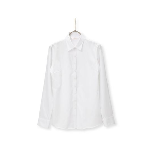 【洋服の青山】オールシーズン用 ホワイト系 レギュラーカラーブラウス【長袖】【NON IRONMAX】【クイーン】 n-line Precious