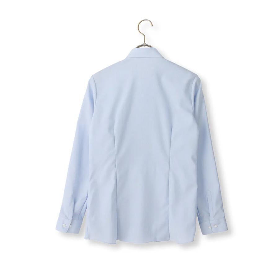 AOYAMA 【洋服の青山】アイロン不要 綿100％ ブラウス 春夏秋冬 ブルー