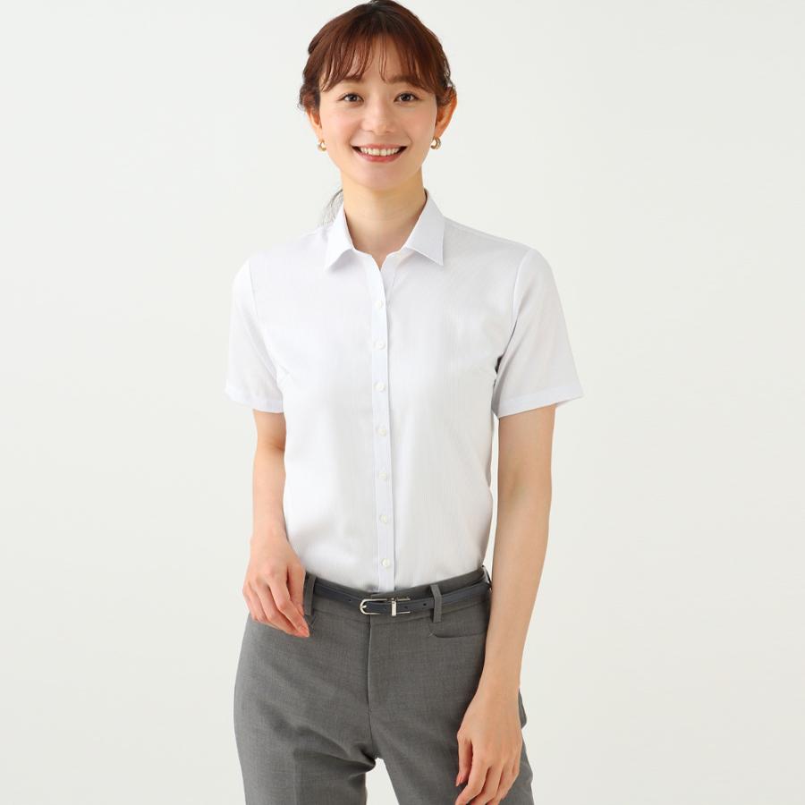AOYAMA 【洋服の青山】アイロン不要 ブラウス レディース 夏用 グレー