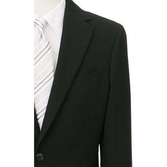 【洋服の青山】スリーシーズン ブラック系 シングルスタンダードフォーマル【YA/A/AB/BE体】【Plastics Smart】 【ジャケット】 2ボタン 背抜き 脇当ての画像