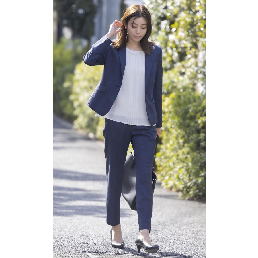 AOYAMA 【洋服の青山】レディース 夏用 ネイビー テーパードパンツ 