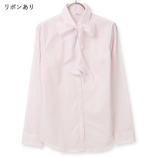 AOYAMA 【洋服の青山】レディース リボン ギャザー フレア ブラウス