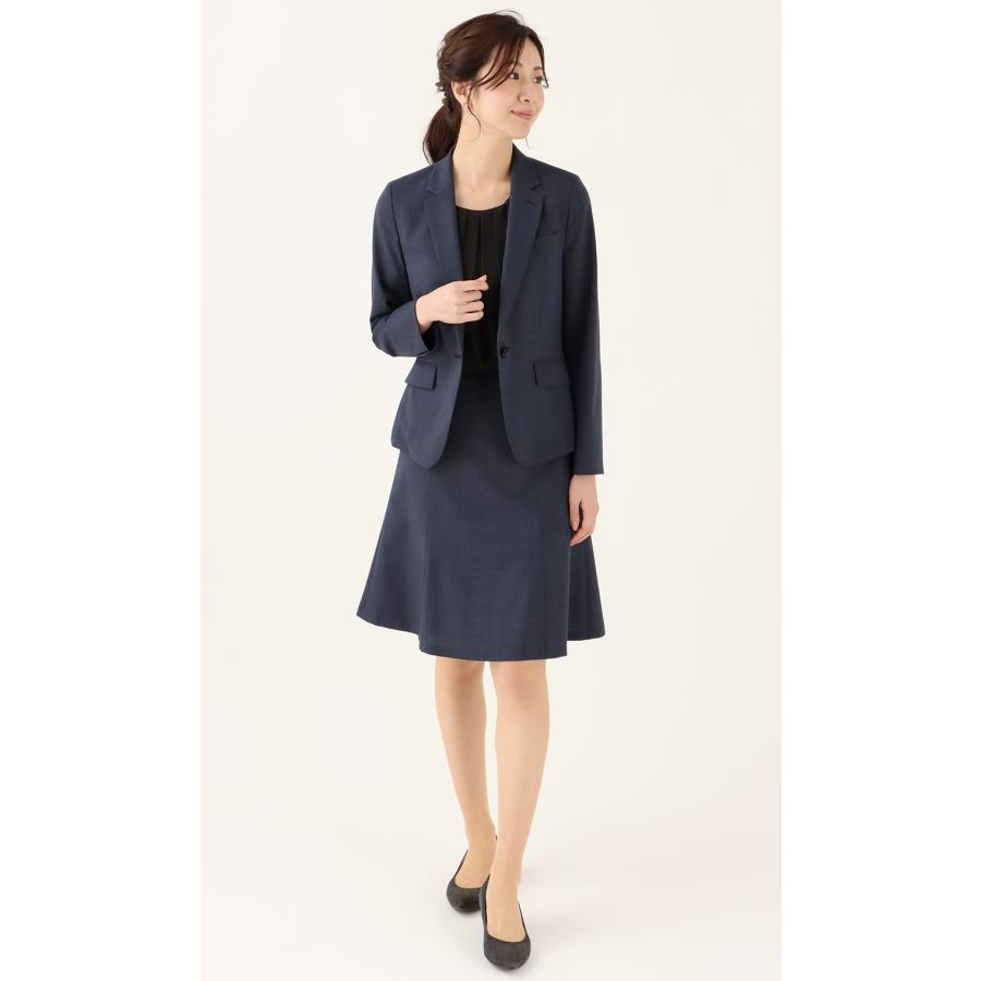 AOYAMA 【洋服の青山】レディース 夏用 ネイビー フレアスカートひざ丈