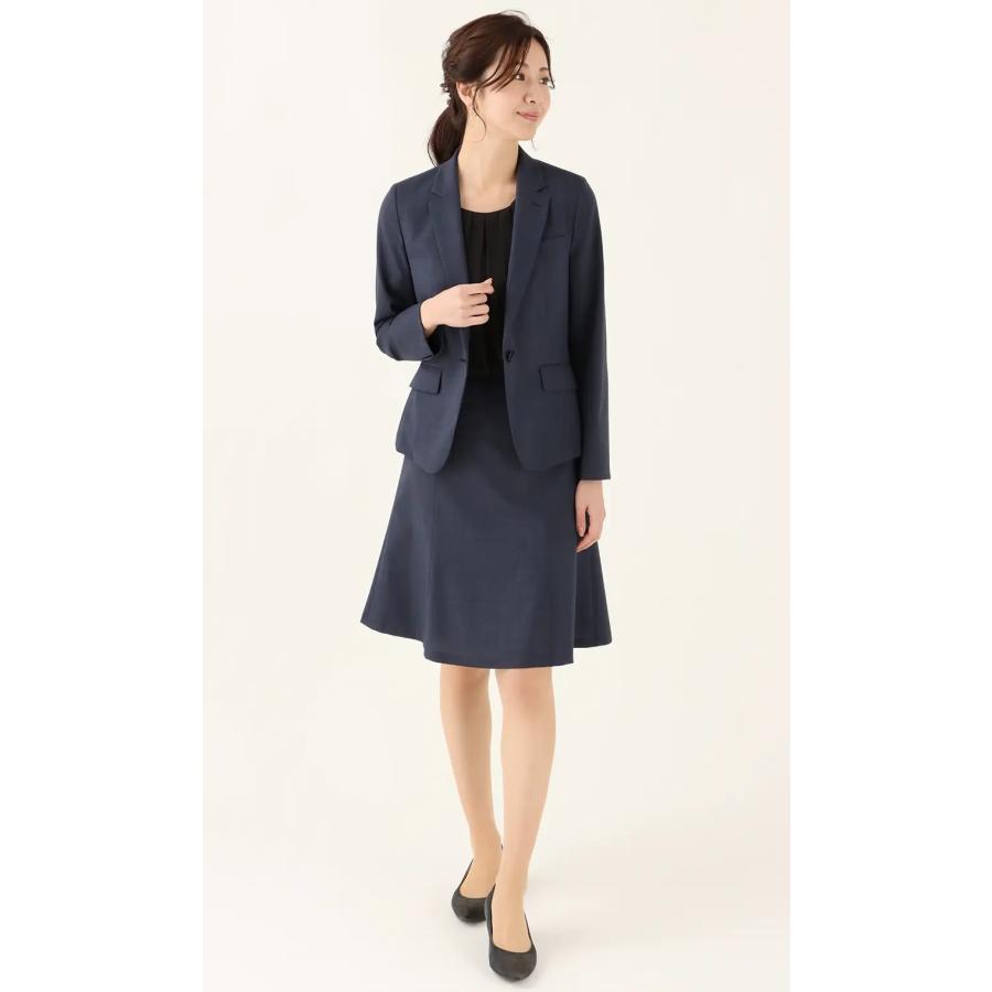 AOYAMA 【洋服の青山】レディース 夏用 ネイビー フレアスカートひざ丈
