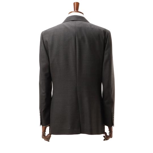 【洋服の青山】プレミアム ウール100% 背広 スーツ 細身体 メンズ 春夏 ブラウン 無地 3ボタン段返り ツータック 背抜き ストレッチ スリム ビジネス Savile Rowの画像