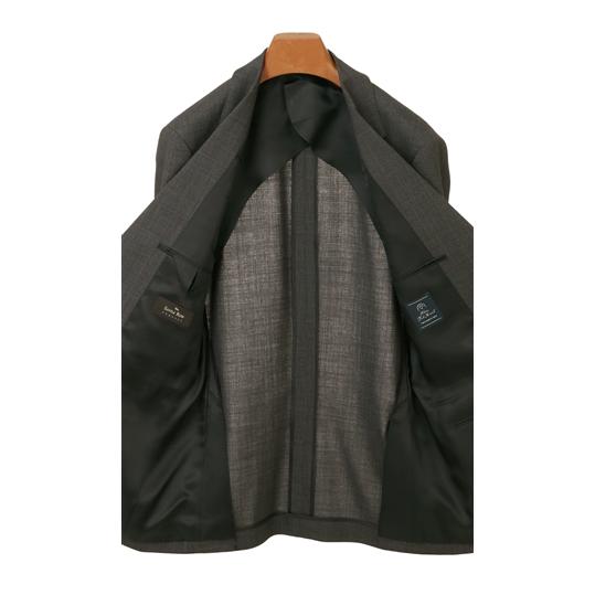 【洋服の青山】プレミアム ウール100％ メンズ スーツ 春夏 グレー 灰色 チェック グレンチェック スタンダード 標準 男性 紳士服 シングル 背広 ビジネスの画像