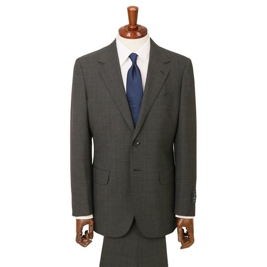 【洋服の青山】プレミアム ウール100％ メンズ スーツ 春夏 グレー 灰色 チェック グレンチェック スタンダード 標準 男性 紳士服 シングル 背広 ビジネスの画像