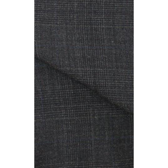 【洋服の青山】着心地良い プレミアム ウール100% スーツ メンズ ゆったり 春夏 グレー 灰色 チェック 大きいサイズ 2ボタン 背抜き サイドベンツ ツータックの画像
