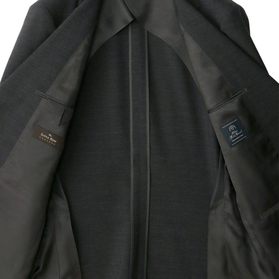 【洋服の青山】プレミアム ウール100% NIKKE ニッケ Savile Row サビルロウ スーツ メンズ ゆったり 春夏 グレー ストライプ 2ボタン シングル サイドベンツの画像