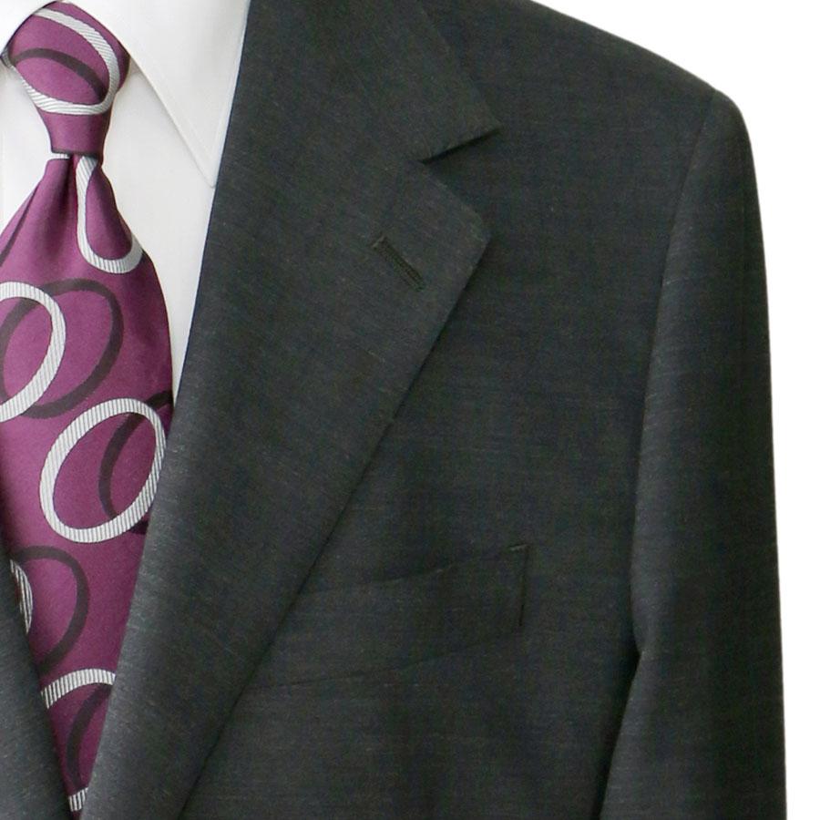 【洋服の青山】プレミアム ウール100% NIKKE ニッケ Savile Row サビルロウ スーツ メンズ ゆったり 春夏 グレー ストライプ 2ボタン シングル サイドベンツの画像