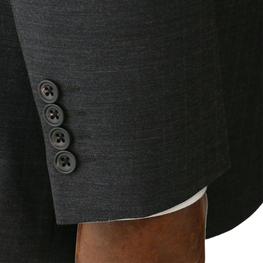 【洋服の青山】プレミアム ウール100% NIKKE ニッケ Savile Row サビルロウ スーツ メンズ ゆったり 春夏 グレー ストライプ 2ボタン シングル サイドベンツの画像