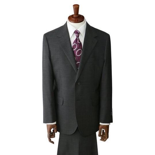 【洋服の青山】プレミアム ウール100% NIKKE ニッケ Savile Row サビルロウ スーツ メンズ ゆったり 春夏 グレー ストライプ 2ボタン シングル サイドベンツの画像