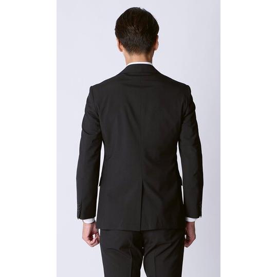 【洋服の青山】盛夏 ブラック系 シングルスタンダードサマーフォーマル【YA/A/AB/BE】【清涼】【Plastics Smart】 【ジャケット】 2ボタン 背抜きの画像