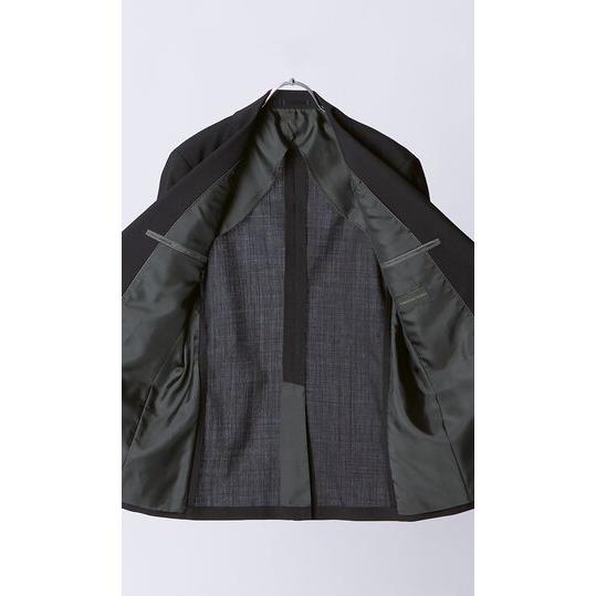 【洋服の青山】盛夏 ブラック系 シングルスタンダードサマーフォーマル【YA/A/AB/BE】【清涼】【Plastics Smart】 【ジャケット】 2ボタン 背抜きの画像