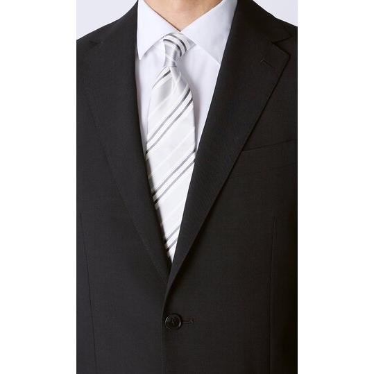 【洋服の青山】盛夏 ブラック系 シングルスタンダードサマーフォーマル【YA/A/AB/BE】【清涼】【Plastics Smart】 【ジャケット】 2ボタン 背抜きの画像