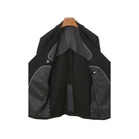 【洋服の青山】スリーシーズン ブラック系 シングルスタイリッシュフォーマル【スリーピース】【濃染加工】 【ジャケット】 2ボタン 背抜き 本台場 脇当ての画像