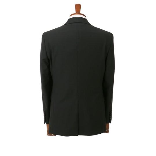 【洋服の青山】スリーシーズン ブラック系 シングルスタイリッシュフォーマル【YA/A/AB/BE体】【スリーピース】【濃染加工】 【ジャケット】 2ボタン 背抜きの画像