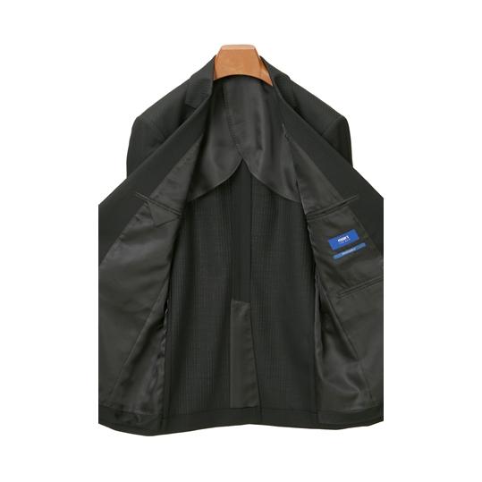 【洋服の青山】オールシーズン ブラック系 スタイリッシュスーツ【ツーパンツ】【Plastics Smart】 PERSON'S FOR MEN メンズ ビジネス ウォッシャブルの画像