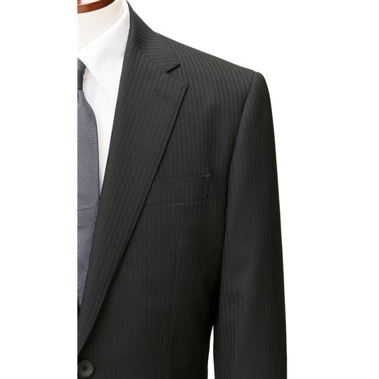 【洋服の青山】オールシーズン ブラック系 スタイリッシュスーツ【ツーパンツ】【Plastics Smart】 PERSON'S FOR MEN メンズ ビジネス ウォッシャブルの画像