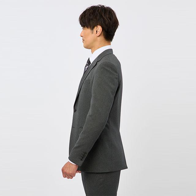 【洋服の青山】2パンツ 肩くるしくない スーツ メンズ スリム 秋冬 グレー ツーパンツ 疲れない 洗える ストレッチ 動きやすい シワになりにくい ビジネス 男性の画像