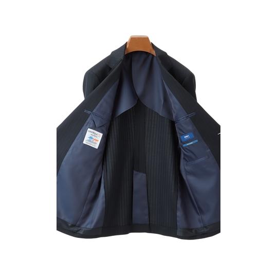 【洋服の青山】【ツーパンツ】メンズ スーツ オールシーズン 春夏秋冬 ネイビー 紺 スタイリッシュ【CONTROLα】ビジネス オフィス 紳士服 男性 通勤の画像