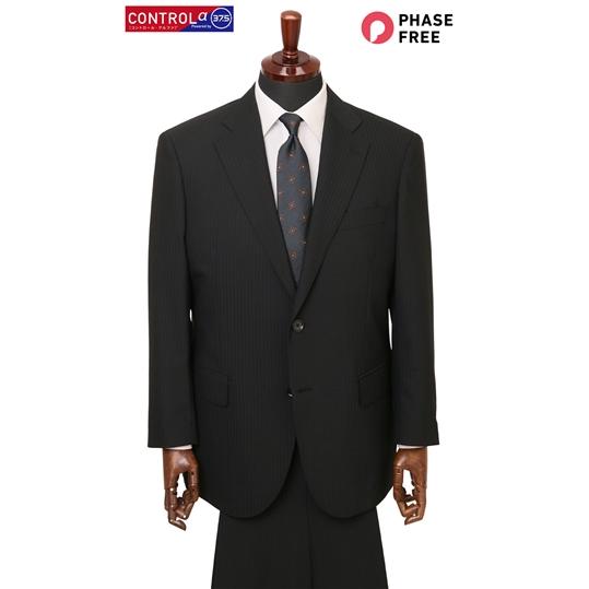 【洋服の青山】オールシーズン ブラック系 スタンダードスーツ【キング】【CONTROLα】 REGAL メンズ ビジネス ウォッシャブル ストレッチ 消臭 調温調湿の画像